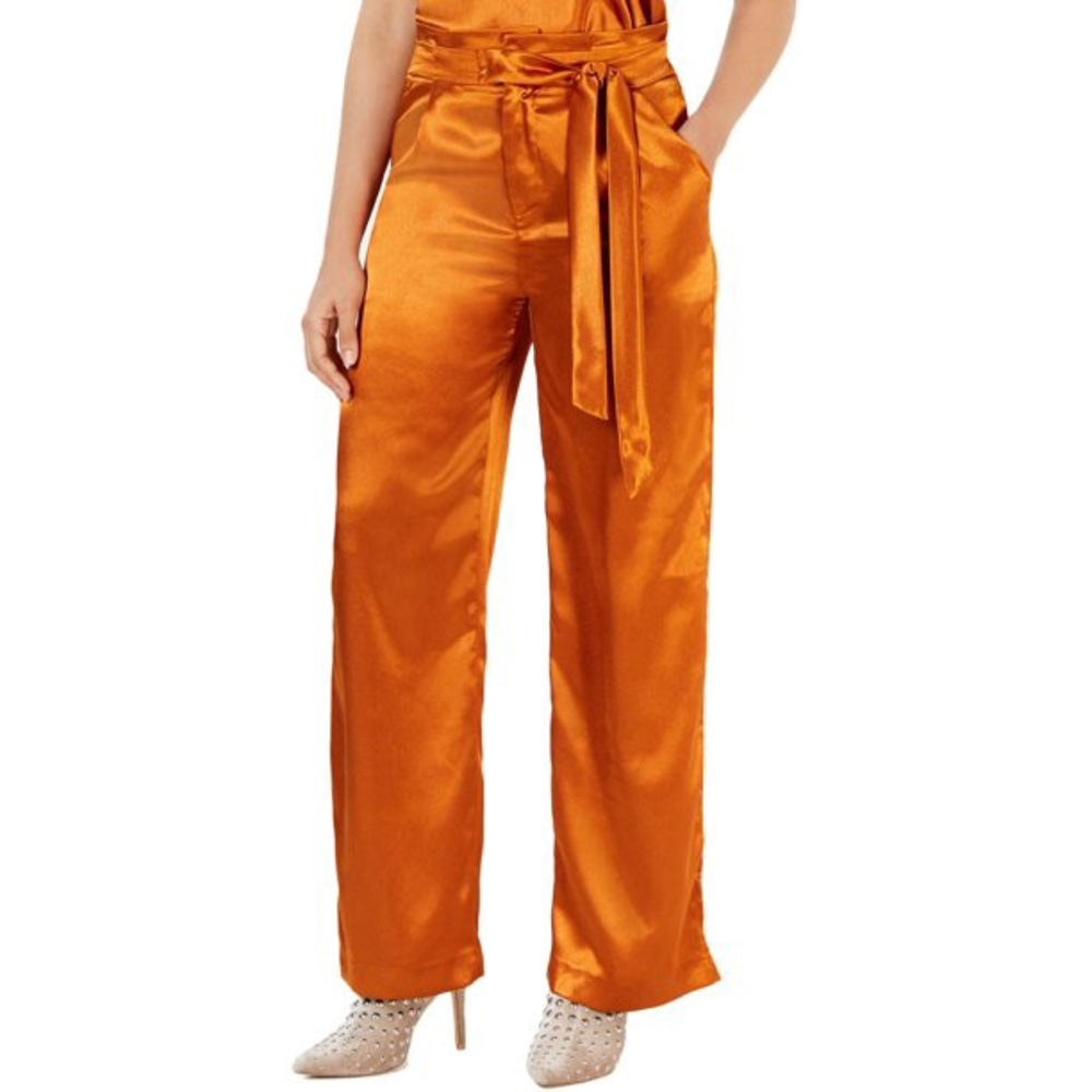 Heartloom satin orange wide leg pants